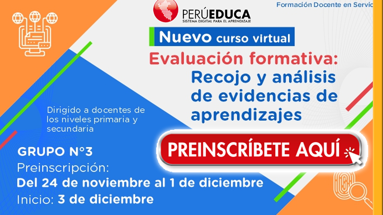 PerúEduca lanza curso Evaluación formativa Recojo y análisis de