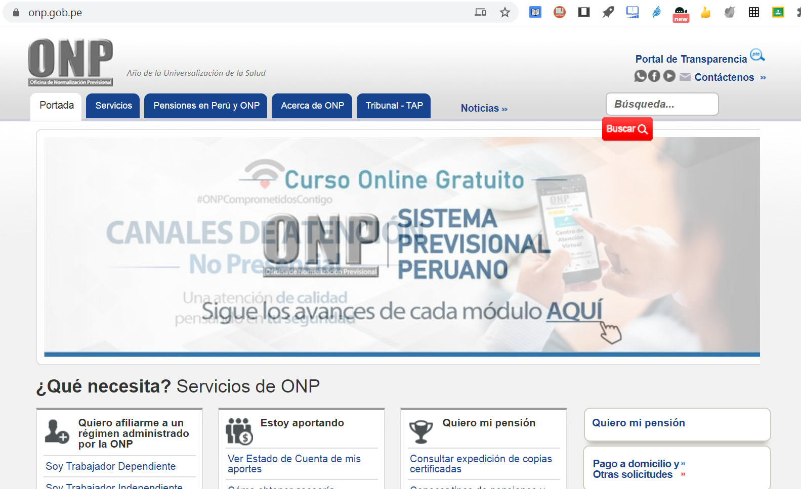 ONP habilita página para ver el estado actual de aportes tanto para afiliados como pensionistas