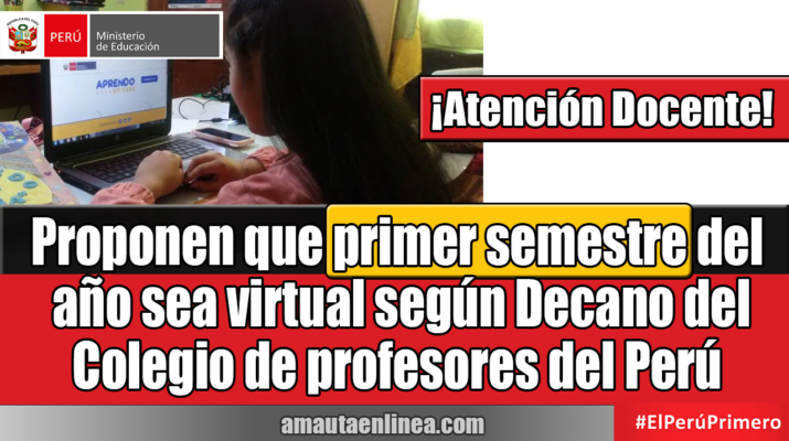 Proponen que primer semestre del año sea virtual según Decano del Colegio de profesores del Perú