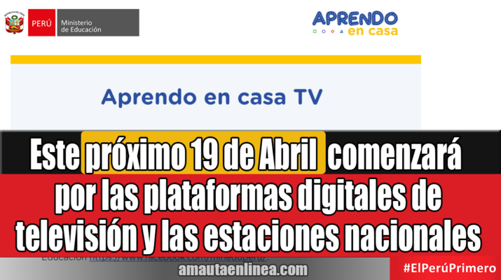 Este próximo 19 de Abril comenzará por las plataformas digitales de televisión y las estaciones nacionales