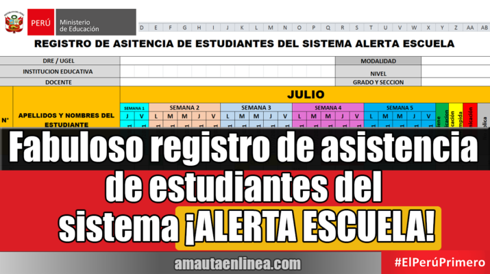 Fabuloso registro de asistencia de estudiantes del sistema ¡ALERTA ESCUELA!