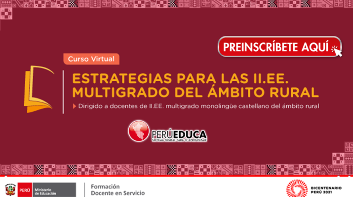 PerúEduca lanza curso Estrategias para instituciones educativas multigrado del ámbito rural