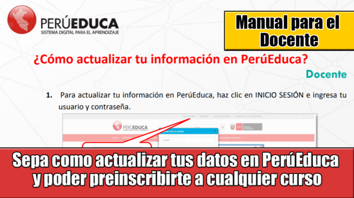 Sepa como actualizar tus datos en PerúEduca y poder preinscribirte a cualquier curso