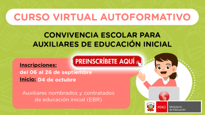 PerúEduca lanza curso virtual para auxiliares de educación en el nivel Inicial