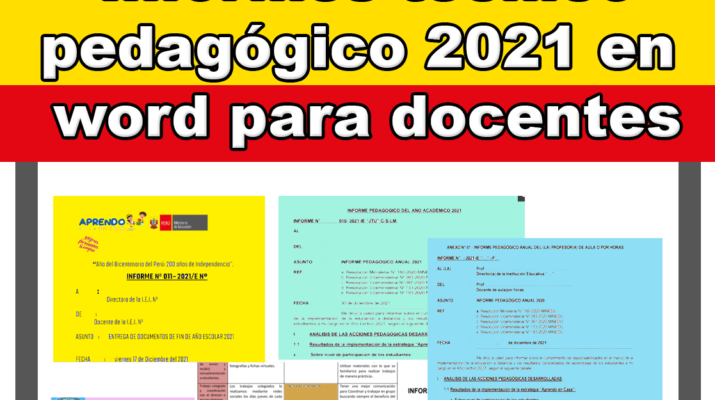 ▷ Colección de 09 Informes técnico pedagógico anual 2021 terminados en word  para docentes ✓