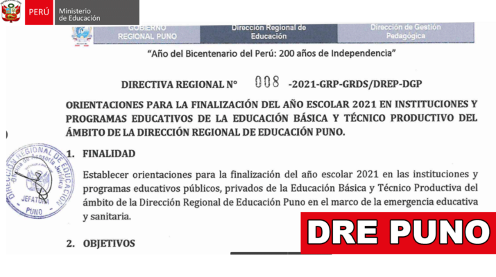 Minedu-Directiva-finalización-del-año-escolar-2021-Gerencia-Regional-de-Puno