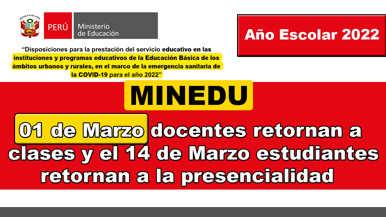 Minedu Disposiciones Para La Prestación Del Servicio Educativo En