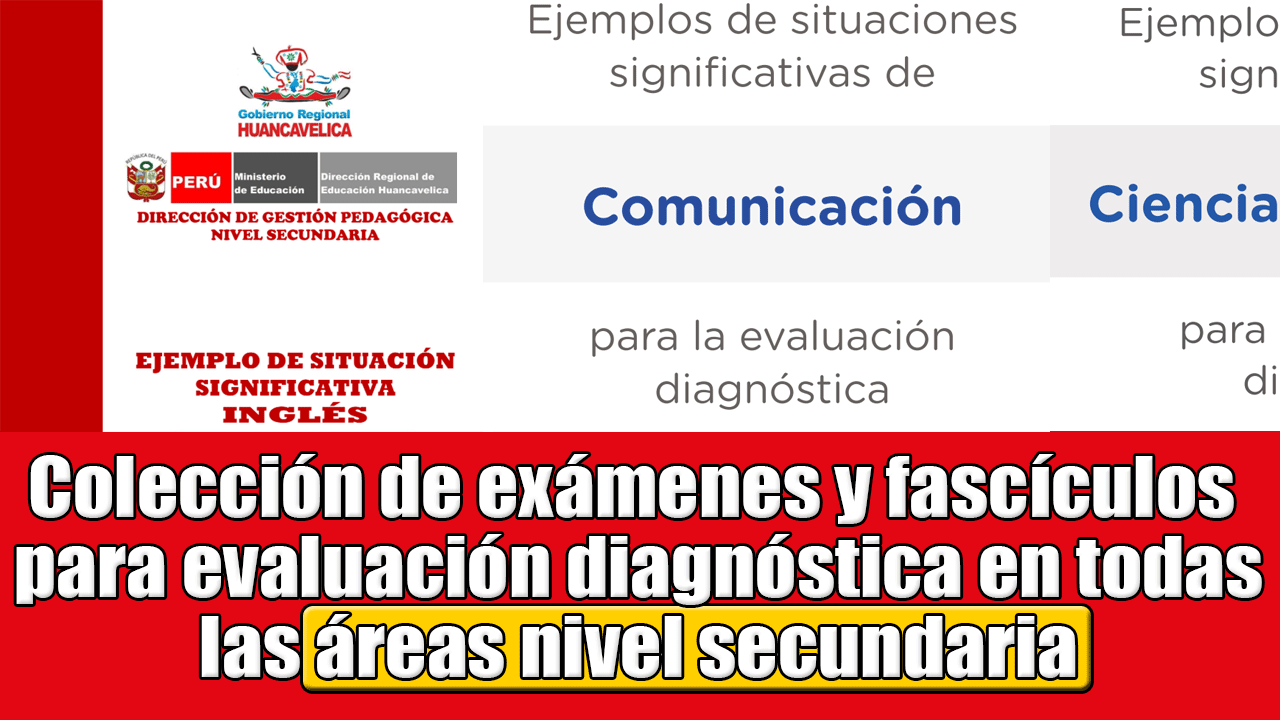 Colección De Exámenes Y Fascículos Para Evaluación Diagnóstica En Todas Las áreas Nivel Secundaria 3073