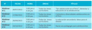 webinar para el nivel secundaria