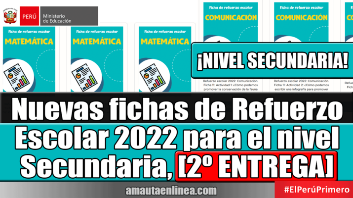 Minedu Nuevas Fichas De Refuerzo Escolar 2022 Para El Nivel Secundaria