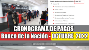 Salió el cronograma de pagos del mes de Octubre 2022 para el sector público