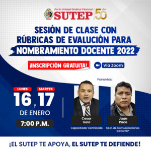 capacitacion del sutep para clase modelo nombramiento docente 2022