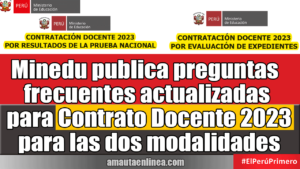 Minedu Publica Preguntas Frecuentes Para Contrato Docente 2023 Para Las ...